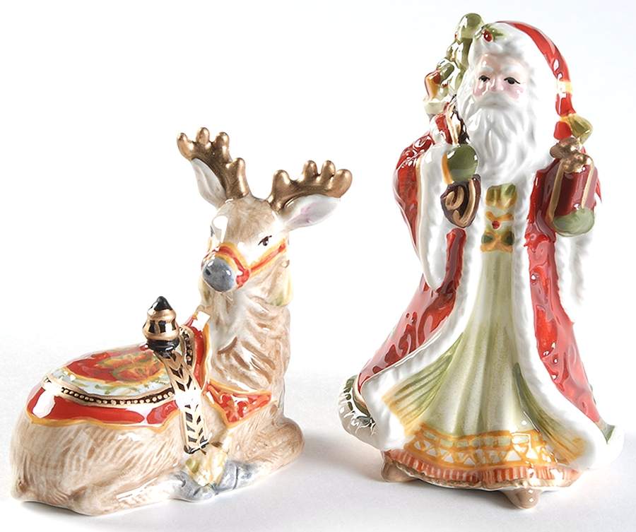 Damask Holiday Figural Salt & Pepper Set by Fitz & Floyd-1