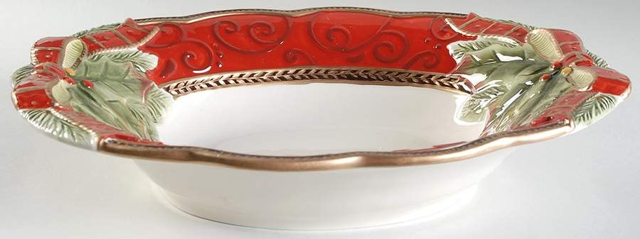 Damask Holiday 13" Oval Serving Bowl by Fitz & Floyd-1