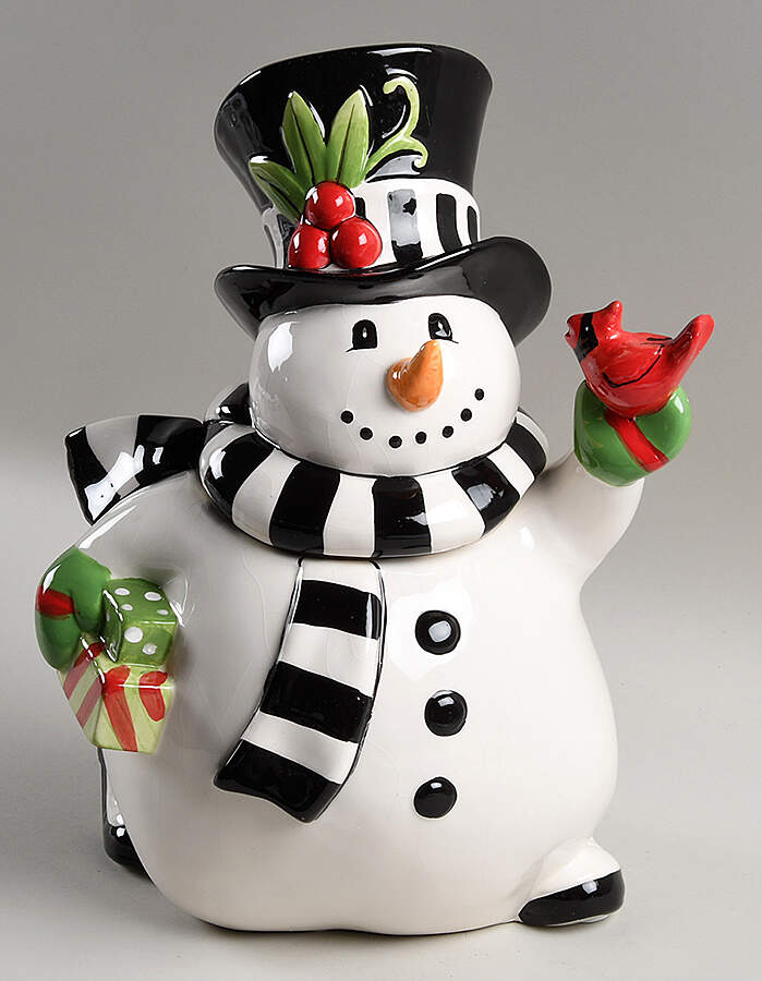 Frosty's Frolic Figural Cookie Jar & Lid by Fitz & Floyd-1