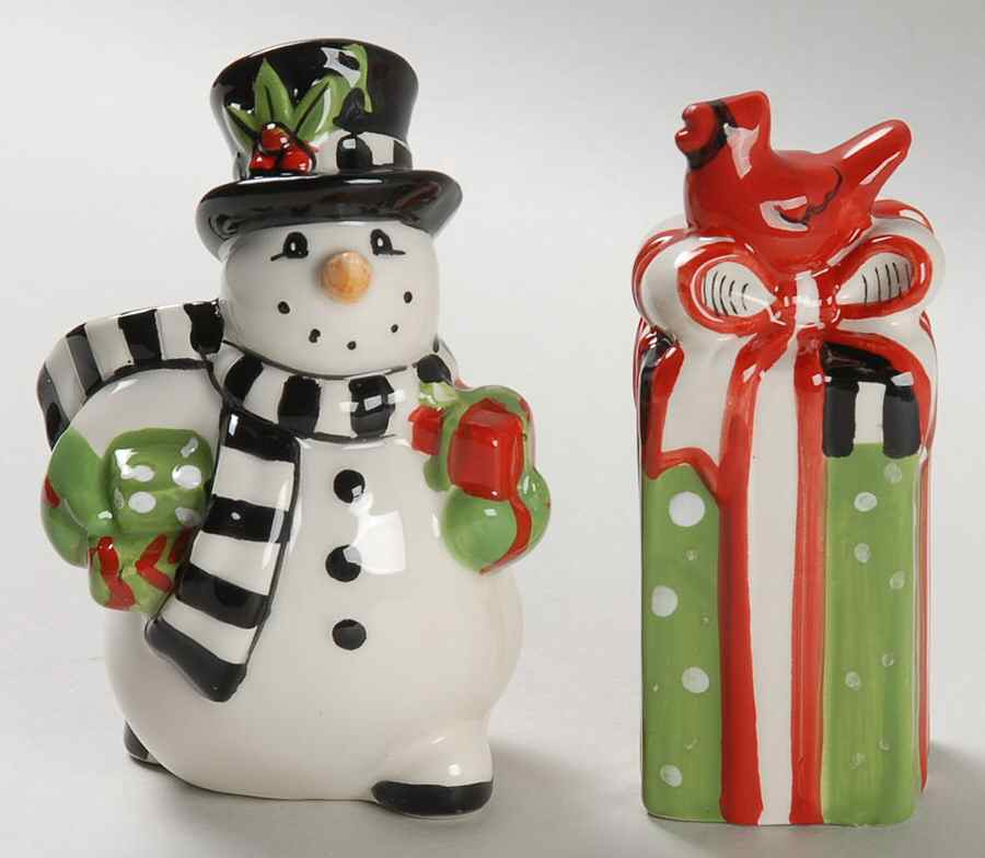 Frosty's Frolic Figural Salt & Pepper Set by Fitz & Floyd-1