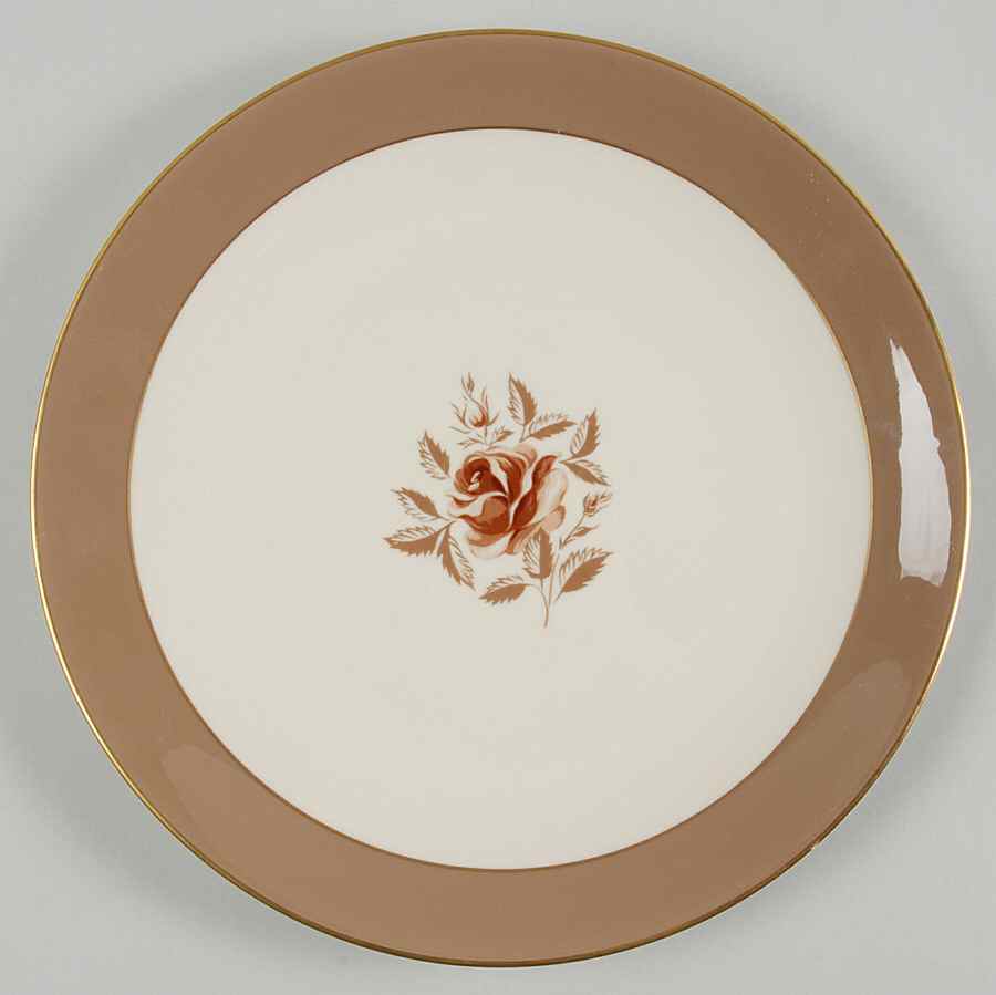 Cocoa Rose (Coupe, Gold Trim) Dinner Plate by Flintridge-1