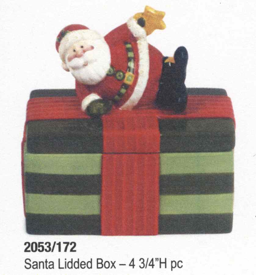 Holiday Folk Figural Covered Box by Fitz and Floyd-1
