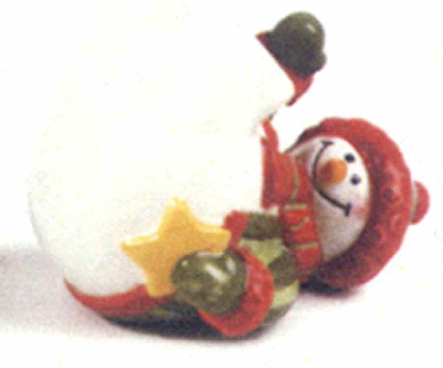 Holiday Folk Rolling Tumbling Snowman Figurine by Fitz and Floyd-1
