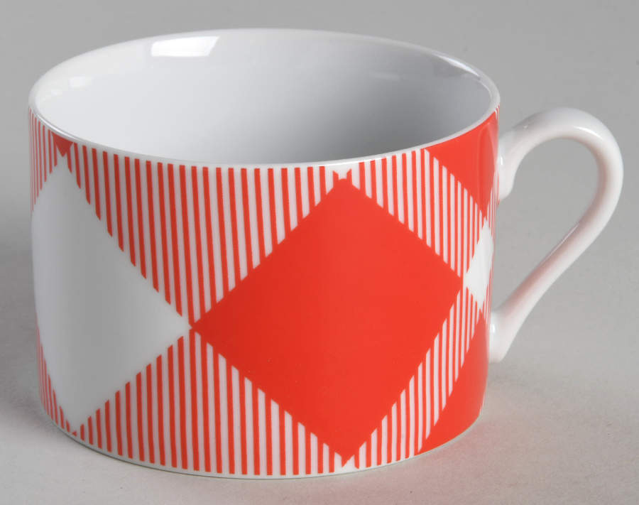 Red and White Plaid Flat Cup by Fitz & Floyd-1