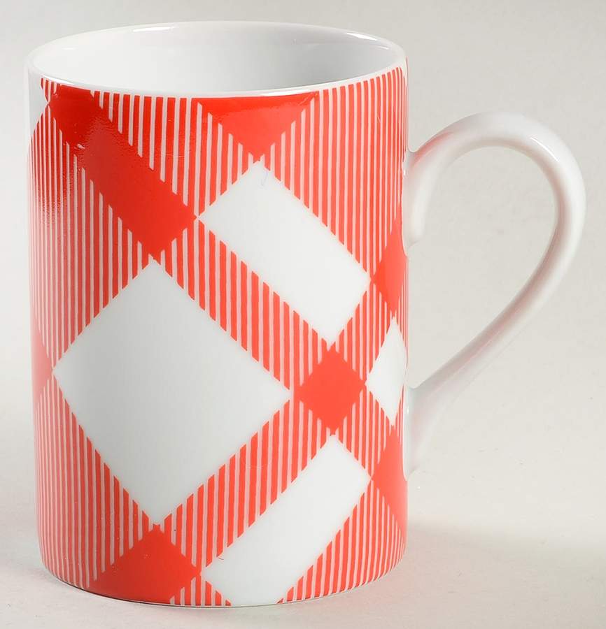 Red and White Plaid Mug by Fitz & Floyd-1