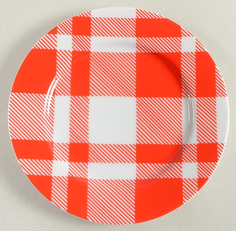 Red and White Plaid Bread & Butter Plate by Fitz & Floyd-1