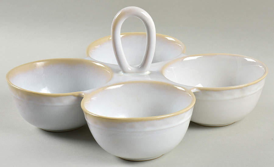 Fontina White Handled 4-Part Divided Server by Food Network-1