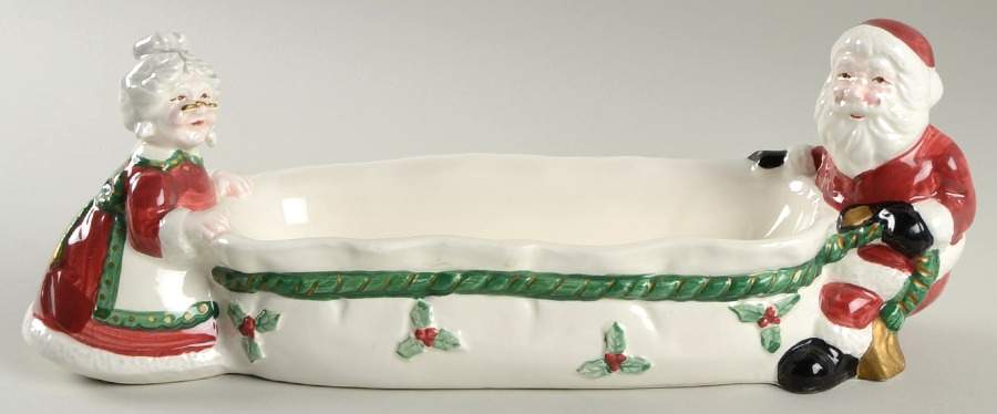 Mrs Claus Cracker Server-Boat by Fitz & Floyd-1