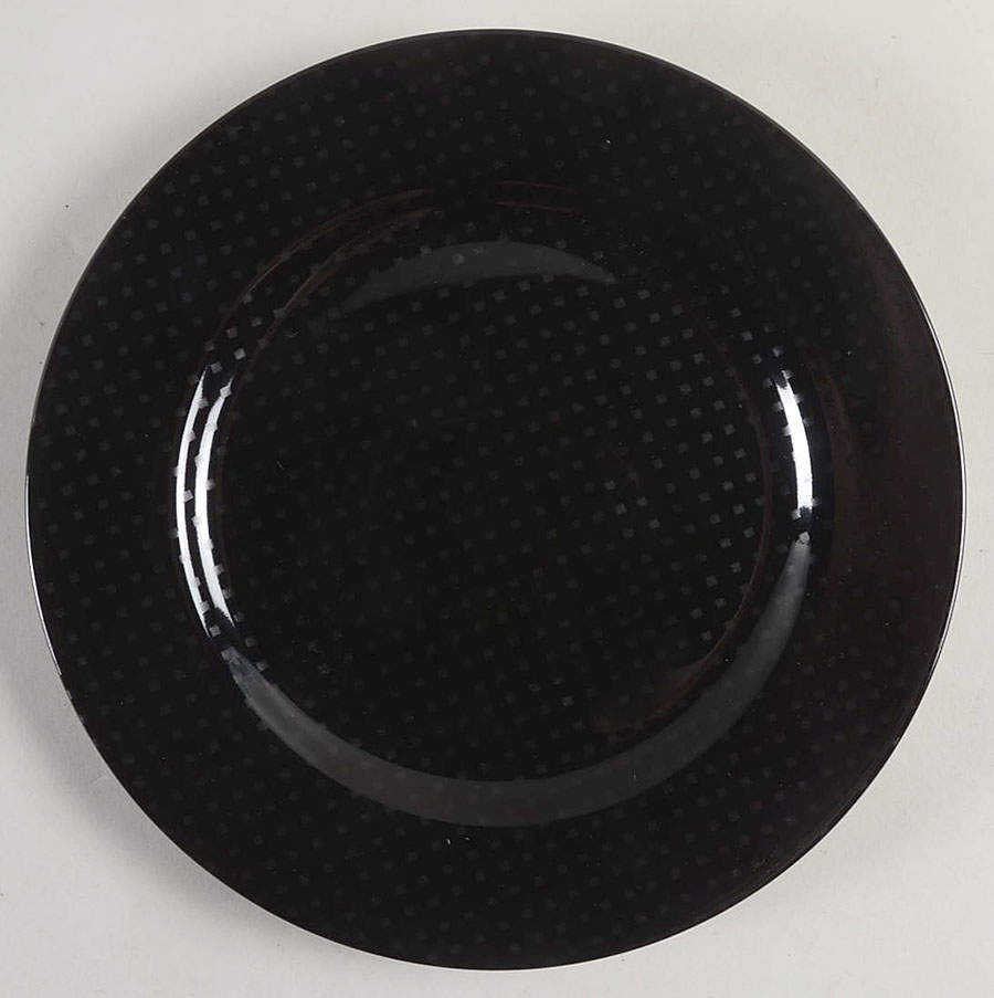 Foulard Noir (Gray Diamonds on Black) Salad Plate by Fitz & Floyd-1