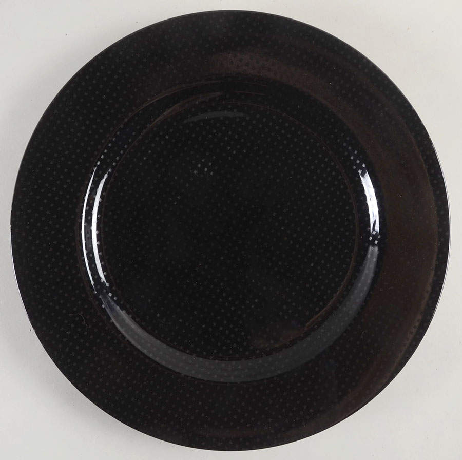 Foulard Noir (Gray Diamonds on Black) Service Plate (Charger) by Fitz & Floyd-1