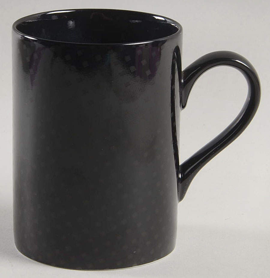 Foulard Noir (Gray Diamonds on Black) Mug by Fitz & Floyd-1