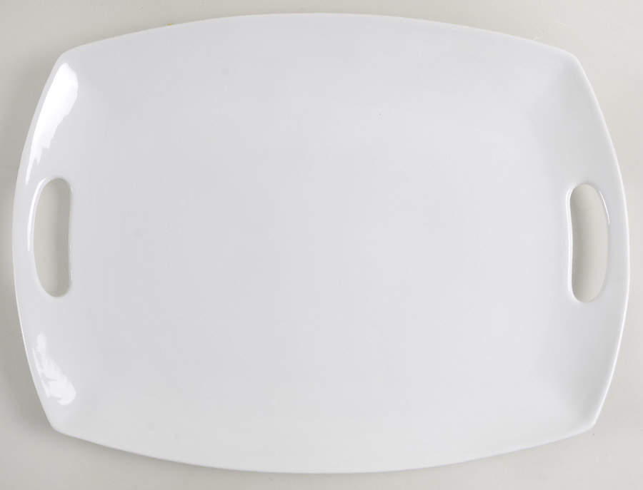 Everyday White (Porcelian) 17" Rectangular Handled Serving Platter by Fitz & Floyd-1