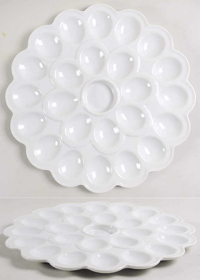 Everyday White (Porcelian) Deviled Egg Plate by Fitz & Floyd-1