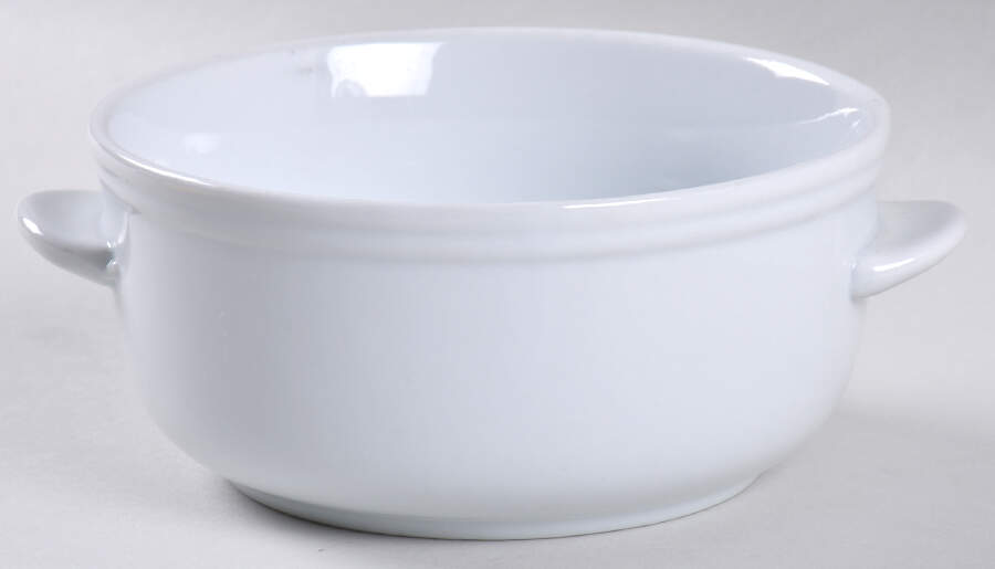 Everyday White (Porcelian) Individual Handled Soup Bowl by Fitz & Floyd-1