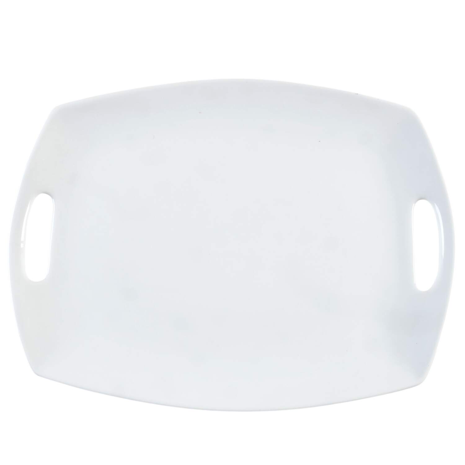 Everyday White (Porcelian) 14" Rectangular Handled Serving Platter by Fitz & Floyd-1
