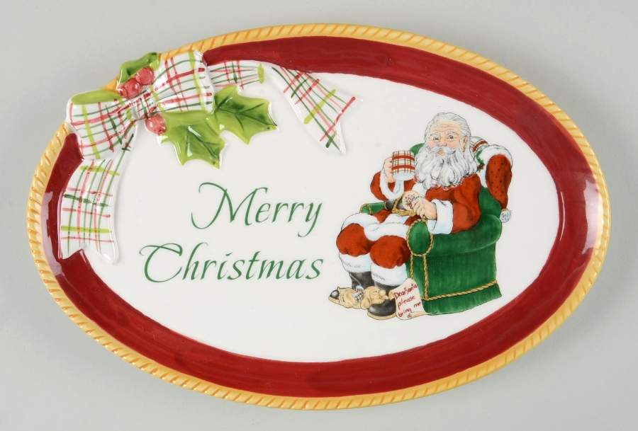 Dear Santa 9" Sentiment Tray by Fitz & Floyd-1