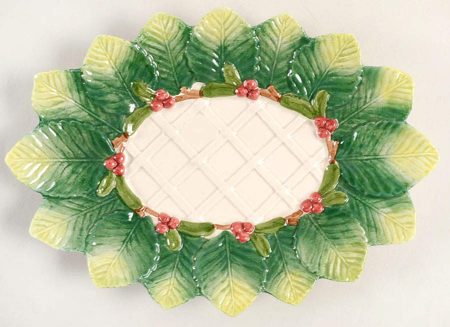 Woodland Partridge & Holiday Pear Underplate for Gravy Boat by Fitz & Floyd-1