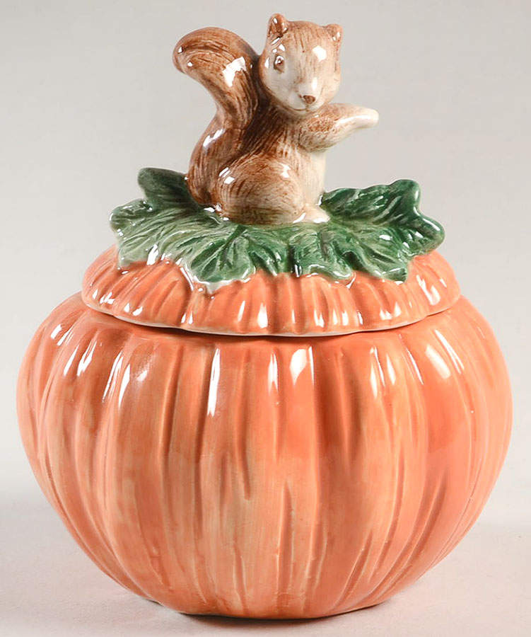 Halloween Pumpkin Sugar Bowl & Lid by Fitz & Floyd-1