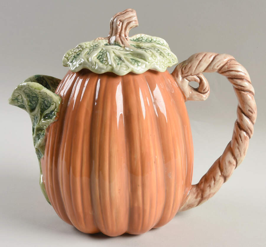 Halloween Pumpkin Teapot & Lid by Fitz & Floyd-1