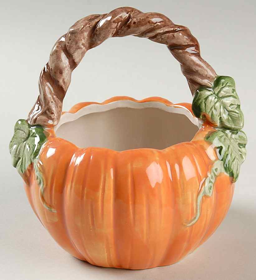 Halloween Pumpkin Small Basket by Fitz & Floyd-1