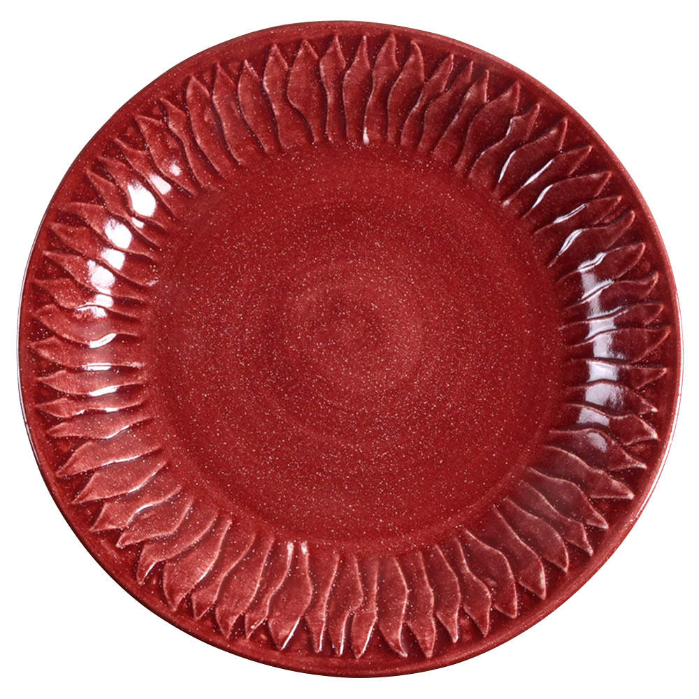 Petal Embossed (Crimson) Dinner Plate by Fioriware-1