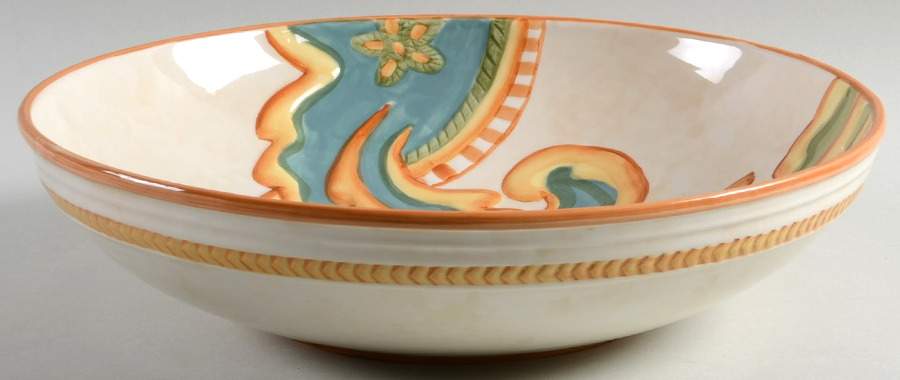 Carissa Paisley 12" Large Salad Serving Bowl by Fitz & Floyd-1