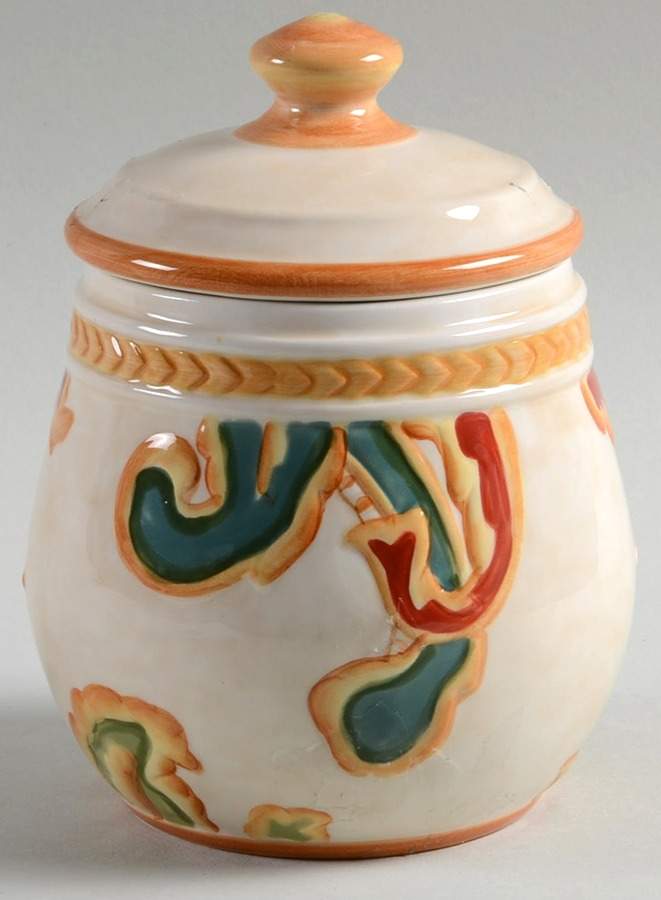 Carissa Paisley Condiment Jar & Lid by Fitz & Floyd-1