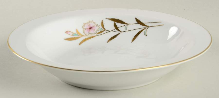 Flora (Rim Shape) Rim Soup Bowl by Fukagawa-1