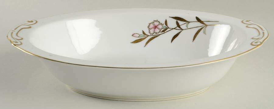 Flora (Rim Shape) 10" Oval Vegetable Bowl by Fukagawa-1