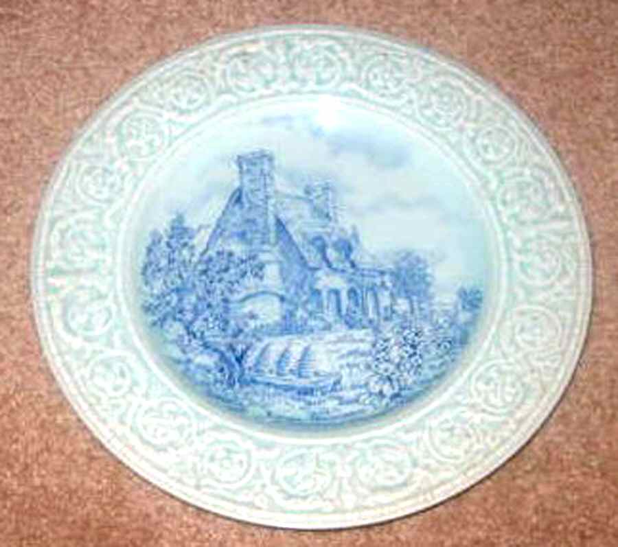British Scenes Blue Dinner Plate by S Fieldings & Co.-1