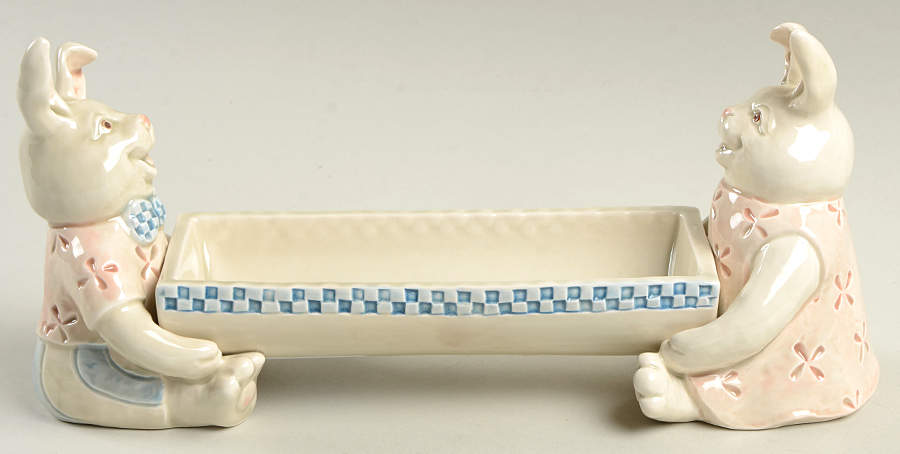 Mother Rabbit Cracker Server-Boat by Fitz & Floyd-1
