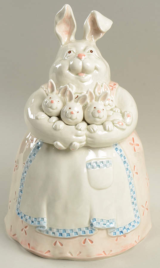 Mother Rabbit Cookie Jar & Lid by Fitz & Floyd-1