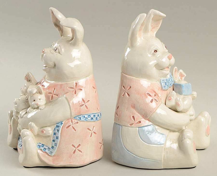 Mother Rabbit China Bookend - Set of 2 by Fitz & Floyd-1