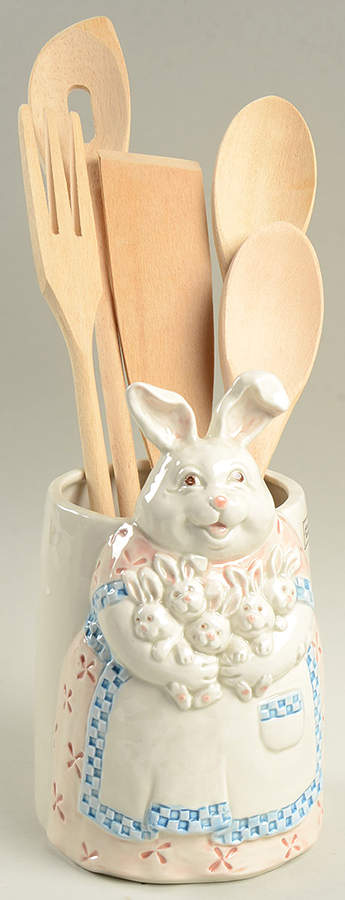 Mother Rabbit Utensil Set (Holder & Utensils) by Fitz & Floyd-1