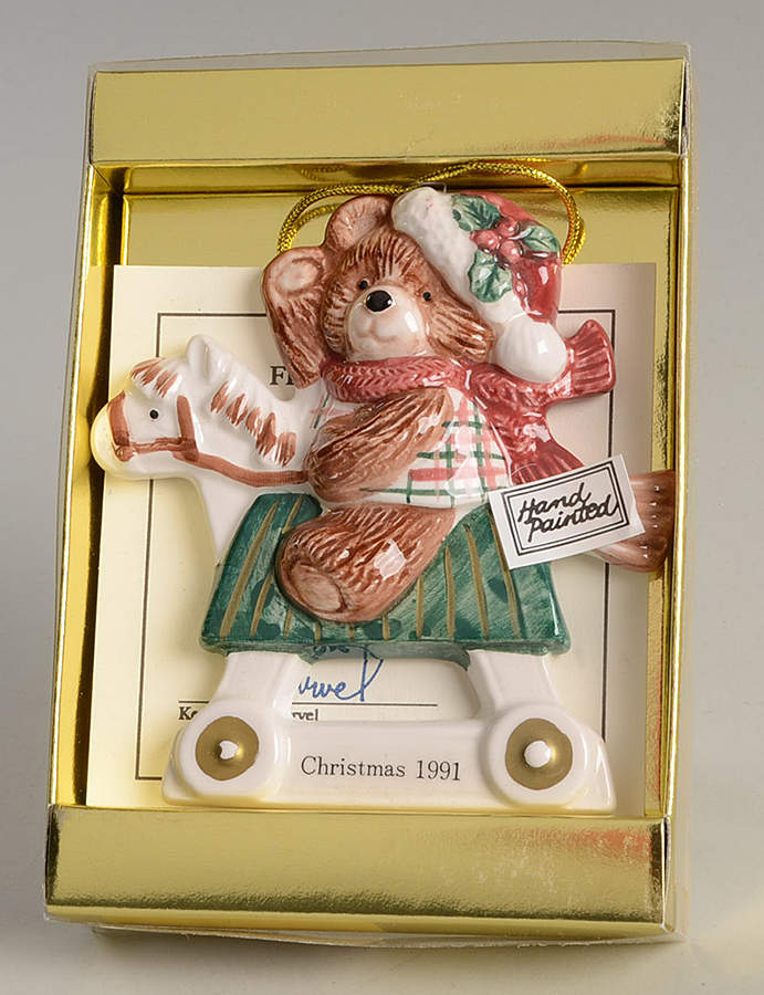 Plaid Teddy Ornament by Fitz & Floyd-1