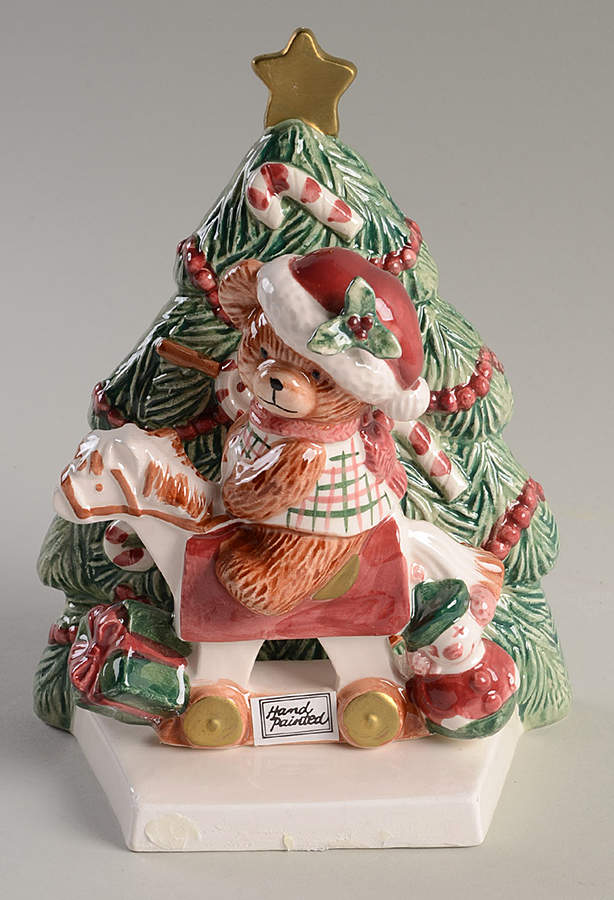 Plaid Teddy Christmas Card Holder by Fitz & Floyd-1