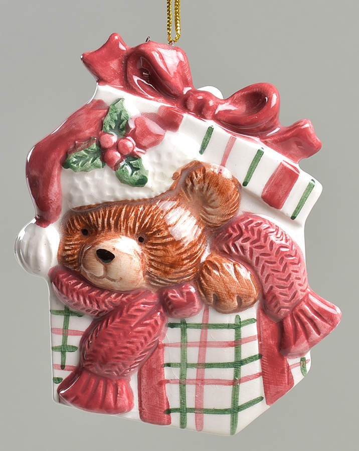Plaid Teddy Ornament by Fitz & Floyd-1