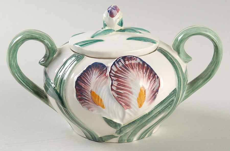 Iris Sugar Bowl & Lid by Fitz & Floyd-1