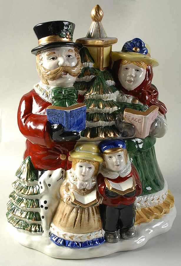 Village Carolers Cookie Jar & Lid by Fitz & Floyd-1