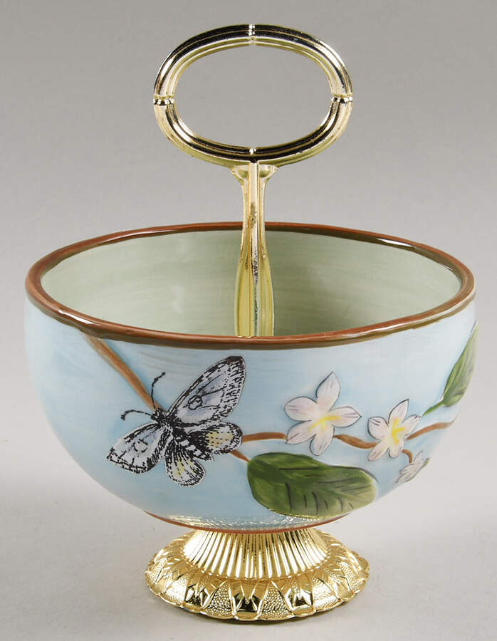 Toulouse 6"-7" Handled Footed Nut Dish HC by Fitz & Floyd-1