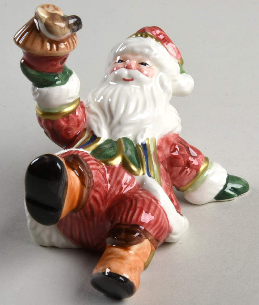 Santa's Forest Friends Reclining Tumbling Santa Figurine by Fitz & Floyd-1