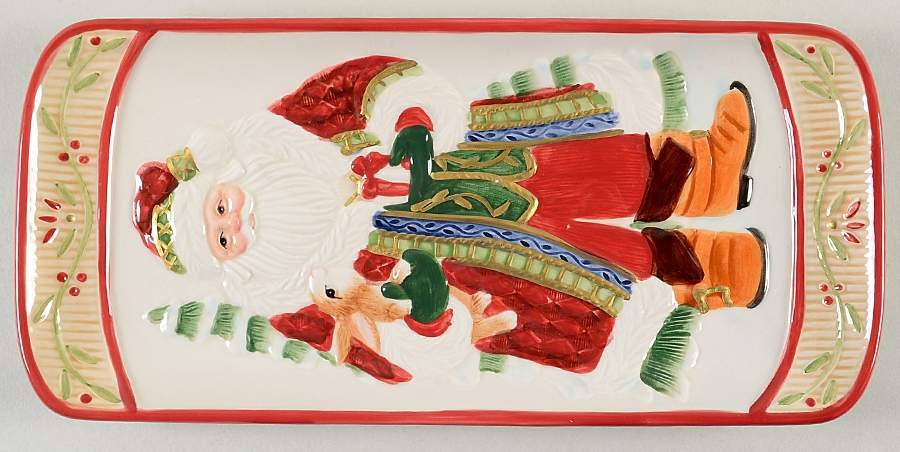 Santa's Forest Friends Rectangular Tray 11" by Fitz & Floyd-1