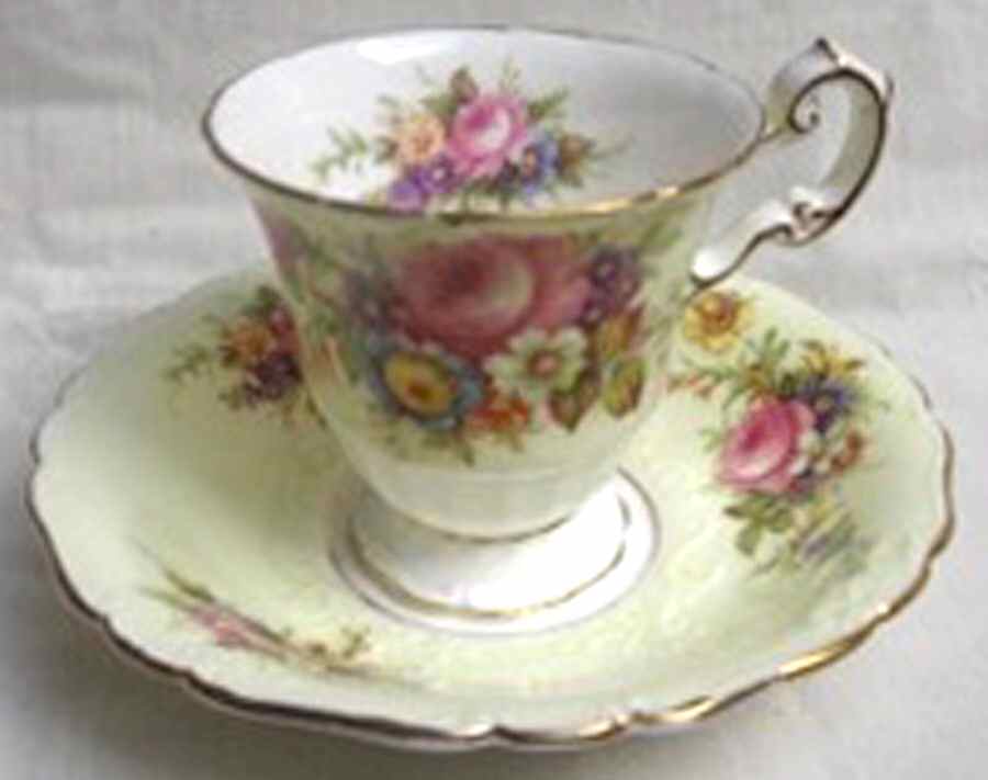 1850 Footed Cup & Saucer Set by Foley-1