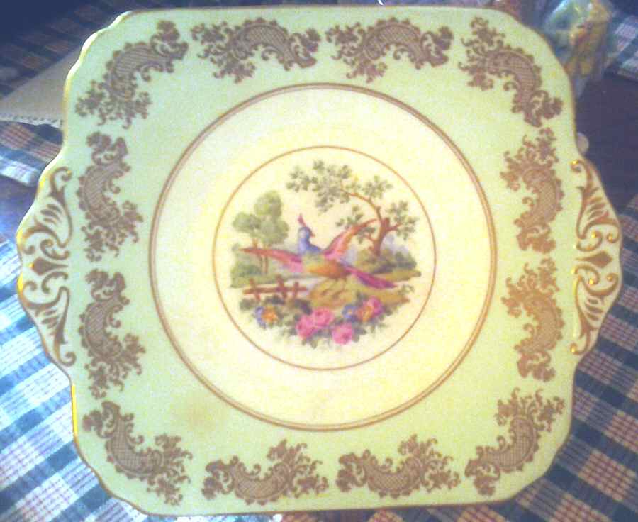 V2866 Square Handled Cake Plate by Foley-1