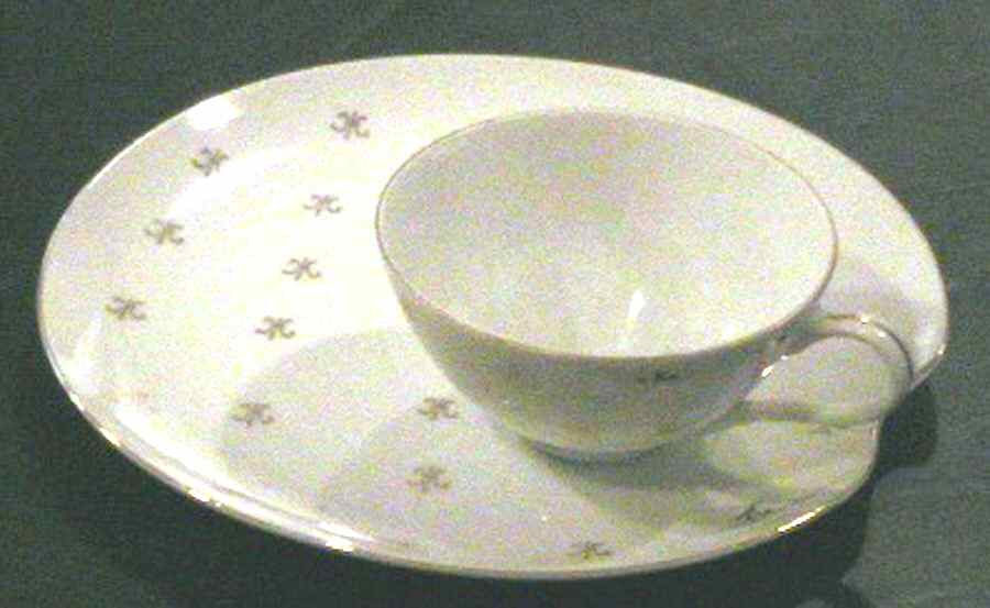 Fleur de Lis Snack Plate & Cup Set by Fine China of Japan-1