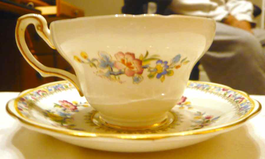 Adoration Footed Cup & Saucer Set by Foley-1