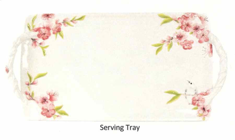 Cherry Blossom Handled Serving Tray by Fitz & Floyd-1