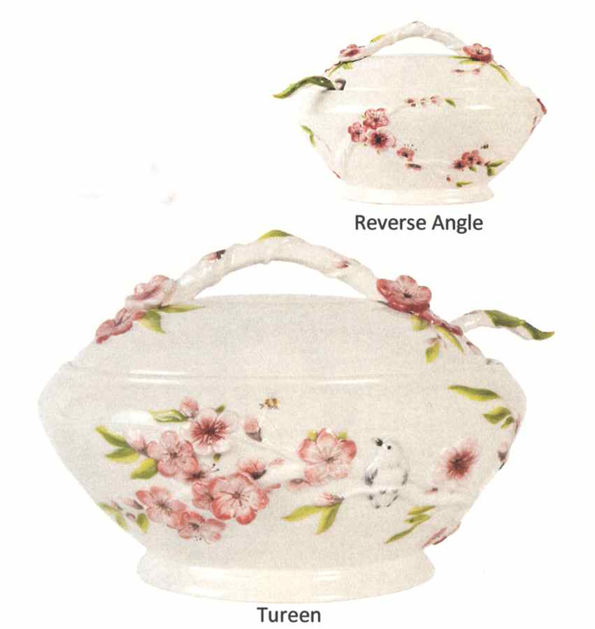 Cherry Blossom Tureen & Lid w/Ladle by Fitz & Floyd-1