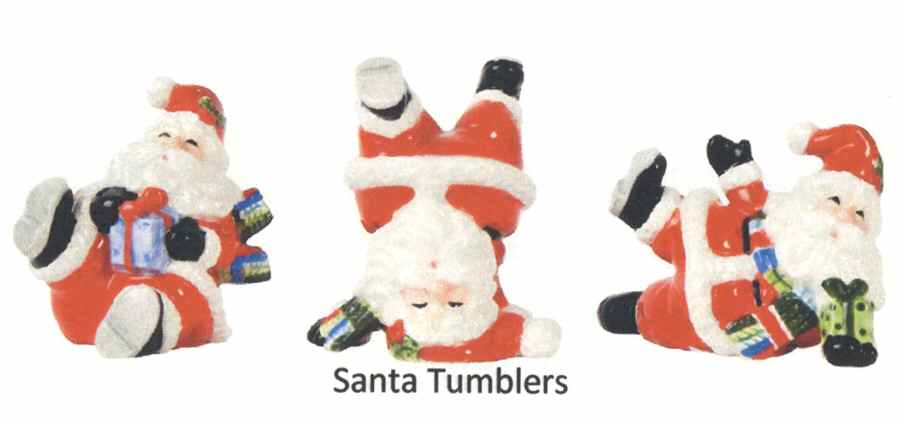 Be Merry (Set of 3) Tumbling Santa Figurines by Fitz & Floyd-1
