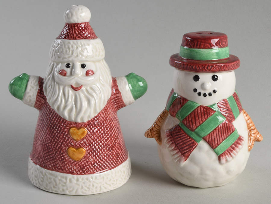 Christmas Crafts Figural Salt & Pepper Set by Fitz & Floyd-1